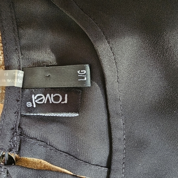 Ravel Black Faux Leather Dress with Sheer Neckline, Size Medium - Picture 9 of 12